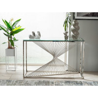 Konzolový stolek FLAME C - sklo/stříbrný