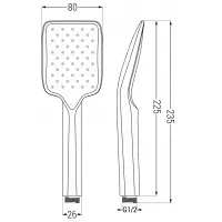 Ruční sprchová hlavice MEXEN R-62 - 1 funkce - 235x80 mm - černá, 79562-70