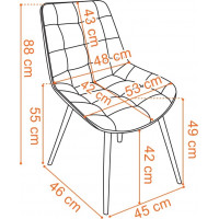 Sametová židle NORMAN - béžová