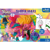 TREFL Oboustranné puzzle Trollové 3: Šťastný Trollí den SUPER MAXI 24 dílků