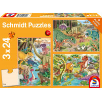 SCHMIDT Puzzle Dinosauři 3x24 dílků