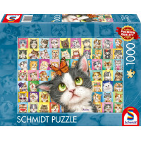 SCHMIDT Puzzle Kočičí výrazy 1000 dílků