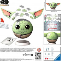 RAVENSBURGER Puzzleball Star Wars: The Mandalorian Grogu s ušima 77 dílků