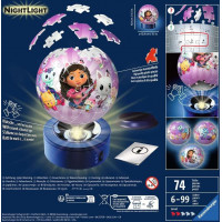 RAVENSBURGER Svítící puzzleball Gábinin kouzelný domek 74 dílků
