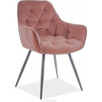 Jídelní židle CHERRY MATT VELVET 75 - růžová/černá