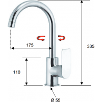 Stojánková dřezová baterie ARNO 7214 - černá matná