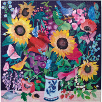 EEBOO Čtvercové puzzle Letní kytice 1000 dílků