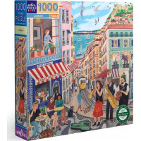 EEBOO Čtvercové puzzle Lisabon 1000 dílků