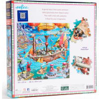 EEBOO Čtvercové puzzle Steampunková vzducholoď 1000 dílků