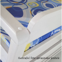 Dětská patrová postel z masivu borovice DOMINIK III s přistýlkou a šuplíky - 200x90 cm - bílá