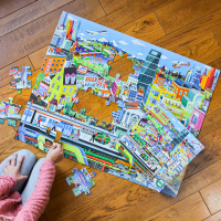 EEBOO Podlahové puzzle Ve městě 48 dílků
