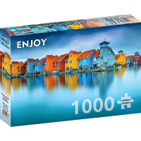 ENJOY Puzzle Domky u vody, Groningen, Nizozemsko 1000 dílků