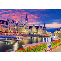 ENJOY Puzzle Gent za soumraku, Belgie 1000 dílků