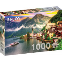 ENJOY Puzzle Hallstatt při západu slunce, Rakousko 1000 dílků