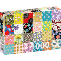 ENJOY Puzzle Květinové vzory 1000 dílků