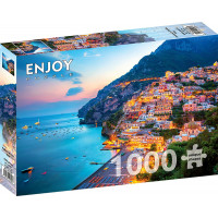 ENJOY Puzzle Positano za soumraku, Itálie 1000 dílků