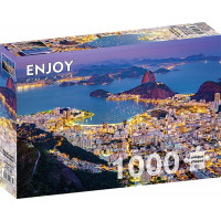 ENJOY Puzzle Rio de Janeiro v noci, Brazílie 1000 dílků