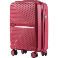 Moderní cestovní kufr DIMPLE - vel. S - tmavě růžový - TSA zámek