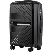 Moderní cestovní kufr DIMPLE - vel. M - černý - TSA zámek