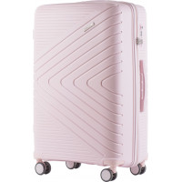 Moderní cestovní kufr WAY - vel. L - světle růžový - TSA zámek