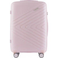Moderní cestovní kufr WAY - vel. M - světle růžový - TSA zámek