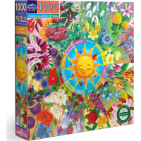 EEBOO Čtvercové puzzle Květinový kalendář 1000 dílků