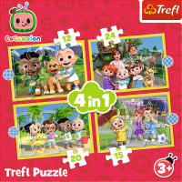 TREFL Puzzle Cocomelon: Seznamte se 4v1 (12, 15, 20, 24 dílků)