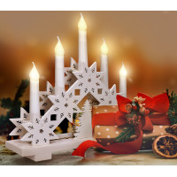 LED vánoční svícen s hvězdami, 30cm