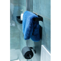 Držák toaletního papíru na nalepení 3M 16x8x3 cm - černá barva