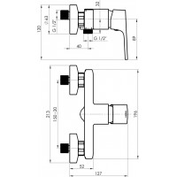 Sprchová baterie MODENA-12/K s příslušenstvím - chromová