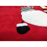 Vánoční 3D povlak na polštář CHRISTMAS - skřítek - 45x45 cm - červený/bílý/černý