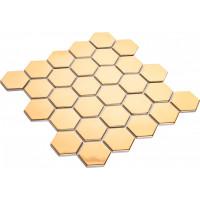 Keramická mozaika HEXAGON 29,5x29 cm - zlatá lesklá