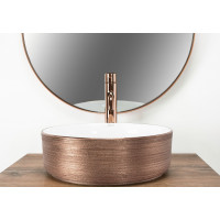 Keramické umyvadlo Rea SAMI - broušené rose gold/bílé