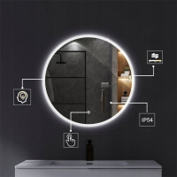 Kulaté zrcadlo REA 80 cm - s LED podsvícením