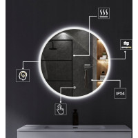 Kulaté zrcadlo SMART 60 cm - s LED podsvícením a vyhříváním