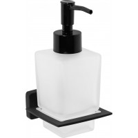 Závěsný dávkovač mýdla REA OSTE 06 s pumpičkou - kov/sklo - černý Závěsný dávkovač mýdla REA OSTE 06 s pumpičkou - kov/sklo - černý