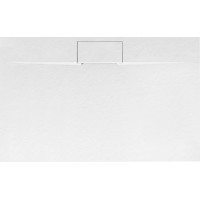 Sprchová SMC vanička REA BAZALT Long 80x100 cm - imitace kamene - bílá
