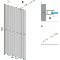 Koupelnová pevná zástěna Rea AERO 120 cm - černá matná - intimo sklo