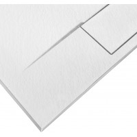 Sprchová SMC vanička REA BAZALT 80x100 cm - imitace kamene - bílá