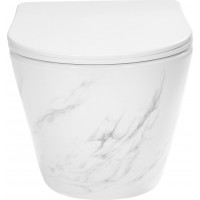 Závěsné WC Rea CARLOS RIMLESS NATURE MARBLE - imitace mramoru + Duroplast sedátko flat