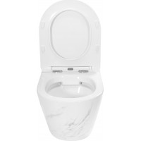 Závěsné WC Rea CARLOS RIMLESS NATURE MARBLE - imitace mramoru + Duroplast sedátko flat