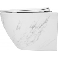Závěsné WC Rea CARLOS RIMLESS NATURE MARBLE - imitace mramoru + Duroplast sedátko flat