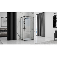 Sprchová SMC vanička REA BAZALT 80x100 cm - imitace kamene - bílá