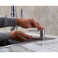 Kulatý dávkovač REA 300 ml k zabudování do dřezu - inox (broušený nikl)