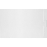 Sprchová SMC vanička REA BAZALT 80x100 cm - imitace kamene - bílá