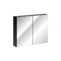 Koupelnová závěsná skříňka SANTANO BLACK 80 cm - se zrcadlem