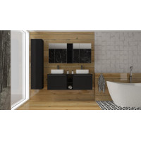 Deska na skříňku pod umyvadlo SANTANO BLACK 160 cm - černá matná