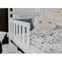 Dětská patrová postel z masivu borovice MARIE se šuplíky 200x90 cm - přírodní