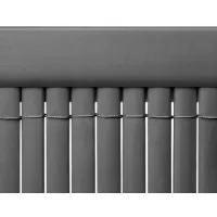Ukončovací lišta na clonu na plot - imitace bambusu - 100 cm - tmavě šedá