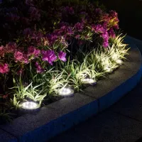 Zahradní LED solární lampa do země 12x13 cm - stříbrná